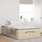 Preview: Ottoman-Bett mit Matratze Creme 120x200 cm Stoff