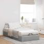 Preview: Ottoman-Bett ohne Matratze Hellgrau 90x200 cm Stoff