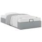 Preview: Ottoman-Bett ohne Matratze Hellgrau 90x200 cm Stoff