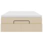 Preview: Ottoman-Bett mit Matratze Creme 120x190 cm Stoff