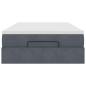 Preview: Ottoman-Bett mit Matratze Dunkelgrau 120x200 cm Samt