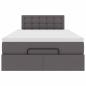 Preview: Ottoman-Bett mit Matratze Grau 120x190 cm Kunstleder