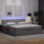 Preview: Ottoman-Bett mit Matratze Grau 180x200 cm Kunstleder