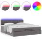 Preview: Ottoman-Bett mit Matratze Grau 180x200 cm Kunstleder