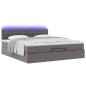 Preview: Ottoman-Bett mit Matratze Grau 180x200 cm Kunstleder