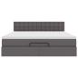 Preview: Ottoman-Bett mit Matratze Grau 180x200 cm Kunstleder