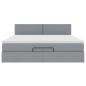 Preview: Ottoman-Bett mit Matratze Hellgrau 160x200 cm Stoff