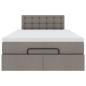 Preview: Ottoman-Bett mit Matratze Taupe 120x190 cm Stoff