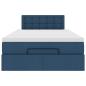 Preview: Ottoman-Bett mit Matratze Blau 120x190 cm Stoff