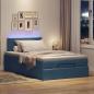 Preview: ARDEBO.de - Ottoman-Bett mit Matratze Blau 120x190 cm Stoff