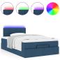 Preview: Ottoman-Bett mit Matratze Blau 120x190 cm Stoff