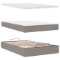 Preview: ARDEBO.de - Ottoman-Bett mit Matratze Taupe 120x190 cm Stoff