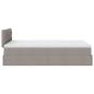 Preview: Ottoman-Bett mit Matratze Taupe 120x190 cm Stoff