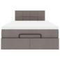 Preview: Ottoman-Bett mit Matratze Taupe 120x190 cm Stoff