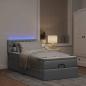 Preview: Ottoman-Bett mit Matratze Hellgrau 80x200 cm Stoff