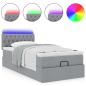 Preview: Ottoman-Bett mit Matratze Hellgrau 80x200 cm Stoff