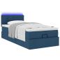 Preview: Ottoman-Bett mit Matratze & LEDs Blau 90x190 cm Stoff