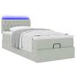 Preview: Ottoman-Bett mit Matratze Hellgrau 90x190 cm Samt