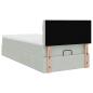 Preview: Ottoman-Bett mit Matratze Hellgrau 90x190 cm Samt