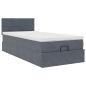 Preview: Ottoman-Bett mit Matratze Dunkelgrau 100x200 cm Samt