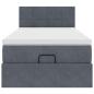Preview: Ottoman-Bett mit Matratze Dunkelgrau 100x200 cm Samt