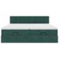 Preview: Ottoman-Bett mit Matratzen Dunkelgrün 200x200 cm Samt