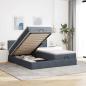 Preview: ARDEBO.de - Ottoman-Bett mit Matratzen Dunkelgrau 200x200 cm Samt