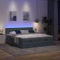 Preview: Ottoman-Bett mit Matratzen Dunkelgrau 200x200 cm Samt