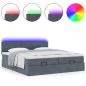 Preview: Ottoman-Bett mit Matratzen Dunkelgrau 200x200 cm Samt