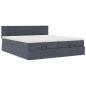 Preview: Ottoman-Bett mit Matratzen Dunkelgrau 200x200 cm Samt