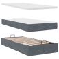 Preview: Ottoman-Bett mit Matratzen Dunkelgrau 200x200 cm Samt