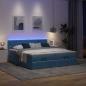 Preview: Ottoman-Bett mit Matratzen Dunkelblau 160x200 cm Samt