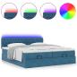 Preview: Ottoman-Bett mit Matratzen Dunkelblau 180x200 cm Samt