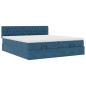 Preview: Ottoman-Bett mit Matratzen Dunkelblau 180x200 cm Samt