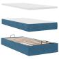 Preview: Ottoman-Bett mit Matratzen Dunkelblau 180x200 cm Samt