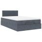 Preview: Ottoman-Bett mit Matratze Dunkelgrau 120x200 cm Samt