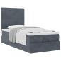 Preview: Ottoman-Bett mit Matratzen Dunkelgrau 90x190 cm Samt