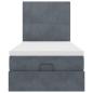 Preview: Ottoman-Bett mit Matratzen Dunkelgrau 90x190 cm Samt