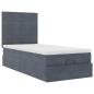 Preview: Ottoman-Bett mit Matratzen Dunkelgrau 90x200 cm Samt