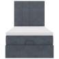 Preview: Ottoman-Bett mit Matratzen Dunkelgrau 90x200 cm Samt