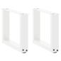 Preview: ARDEBO.de - Couchtischbeine U-Form 2 Stk. Weiß 30x(30-31) cm Stahl