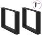 Preview: Couchtischbeine U-Form 2 Stk. Schwarz 50x(30-31) cm Stahl