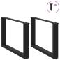 Preview: Couchtischbeine U-Form 2 Stk. Schwarz 60x(42-43) cm Stahl