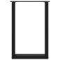 Preview: Couchtischbeine U-Form 2 Stk. Schwarz 50x(72-73) cm Stahl
