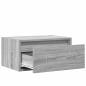 Preview: Wand-Nachttisch mit LED-Leuchten Grau Sonoma