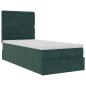 Preview: Ottoman-Bett mit Matratzen Dunkelgrün 80x200 cm Samt