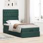 Preview: Ottoman-Bett mit Matratzen Dunkelgrün 80x200 cm Samt
