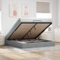 Preview: ARDEBO.de - Ottoman-Bett mit Matratze Hellgrau 180x200 cm Stoff