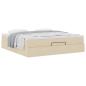 Preview: Ottoman-Bett mit Matratze Creme 160x200 cm Stoff