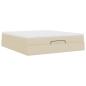 Preview: Ottoman-Bett mit Matratze Creme 160x200 cm Stoff